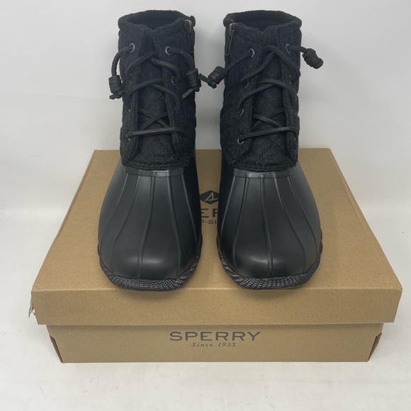 Sperry Women’s Saltwater Duck Boots, Black / Gray - Picture 3 of 5
